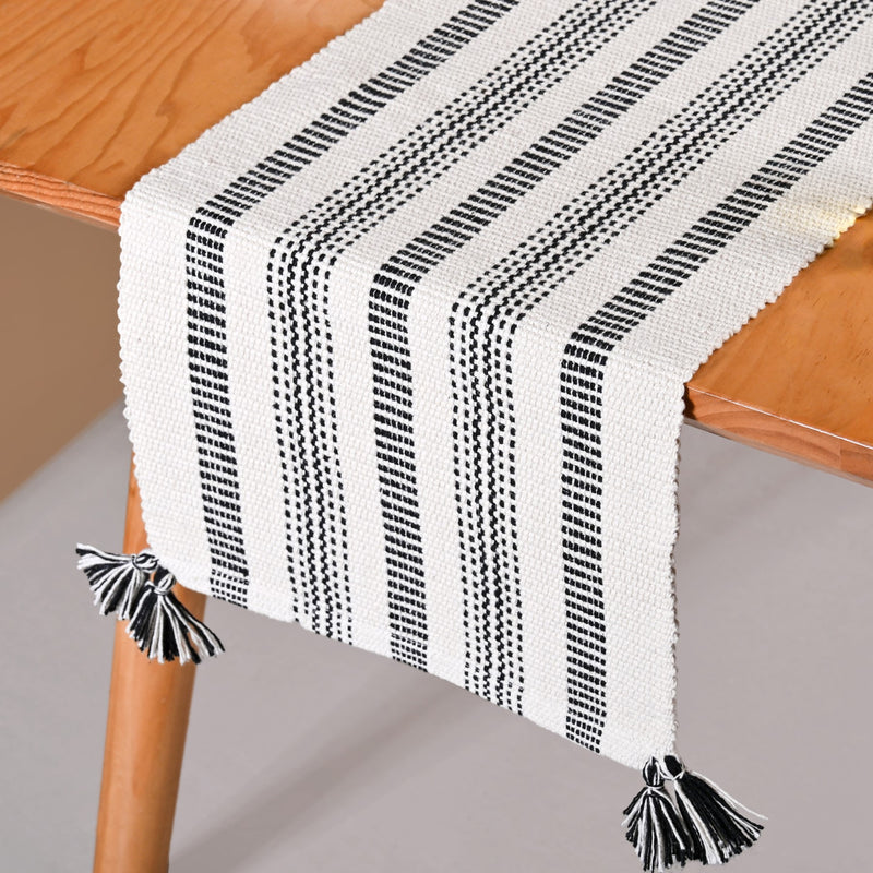 Monochrome Cotton Runner 180x33cm