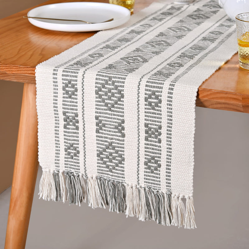 MonoLoom Fringed Cotton Runner 180x33cm