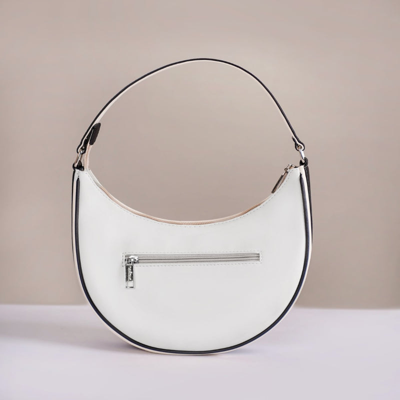 White Half Moon Shoulder Bag