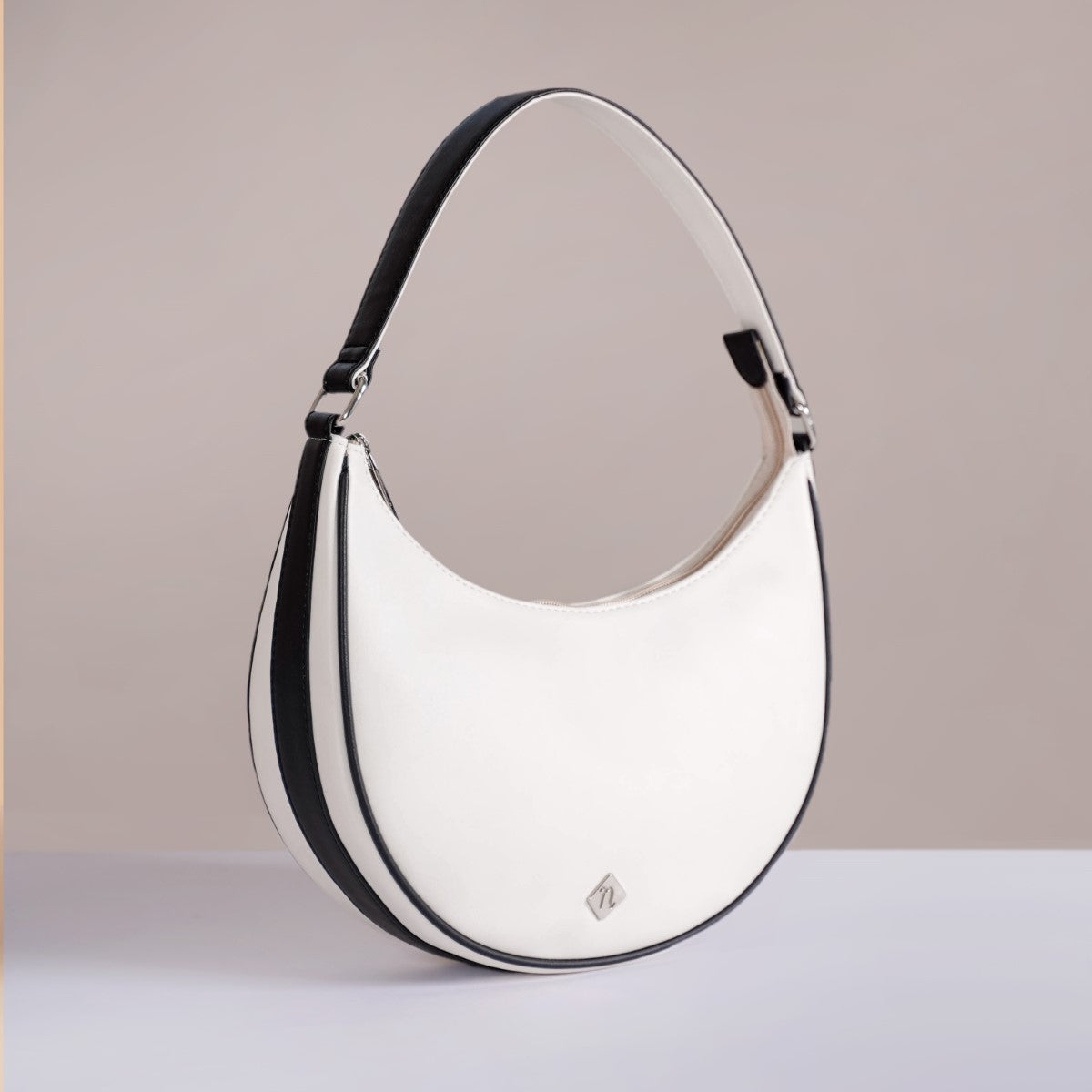 White Half Moon Shoulder Bag Online Premium Shoulder Bag Nestasia