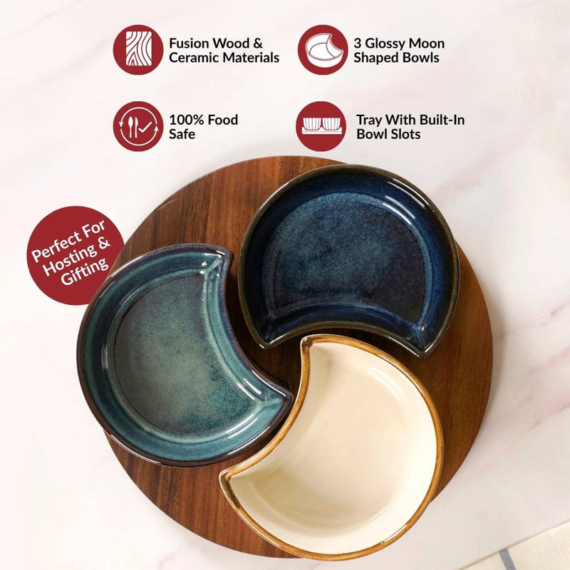Lunar Luxe Serving Platter Set Of 4