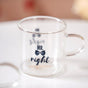 Mr And Mrs Right Borosilicate Glass Small Tea Cup Set Of 2 140ml