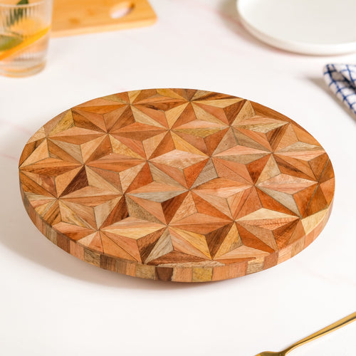 Multi Wood Kaleidoscopic Lazy Susan