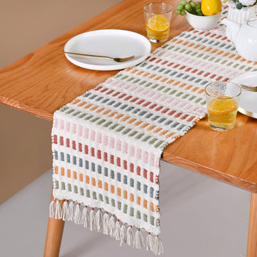 Multicoloured Cotton Runner 180x33cm