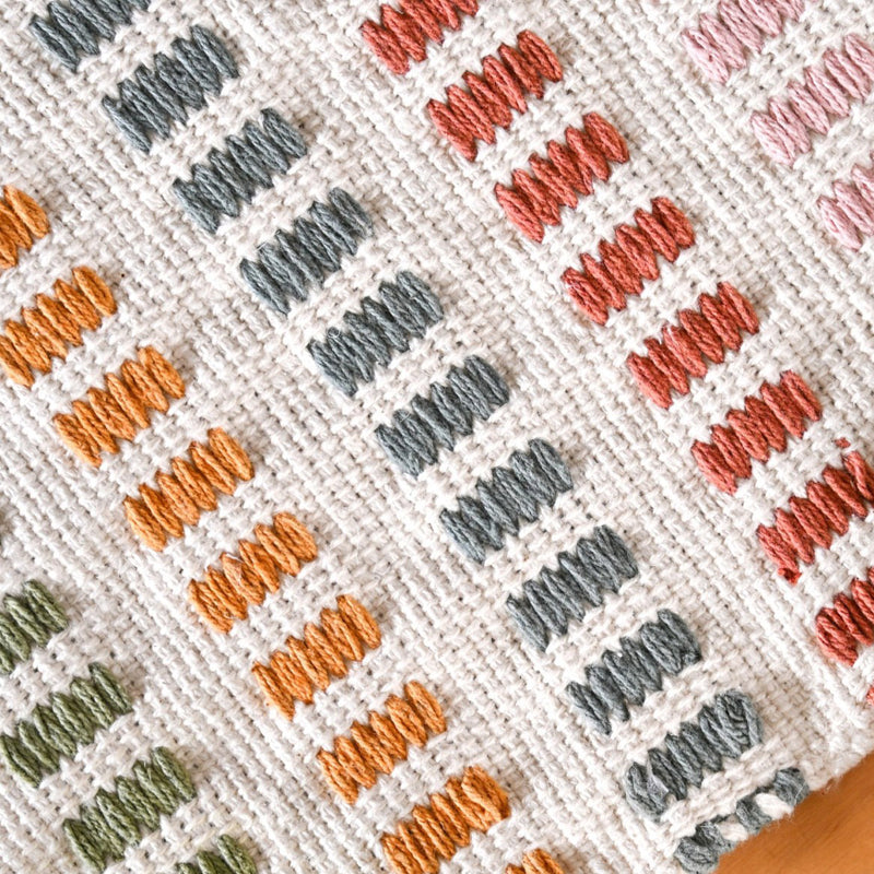 Multicoloured Cotton Runner 180x33cm