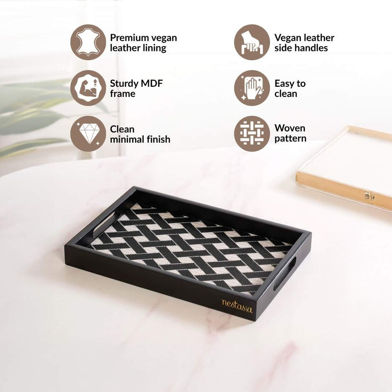 Multipurpose Decorative Tray Black Small