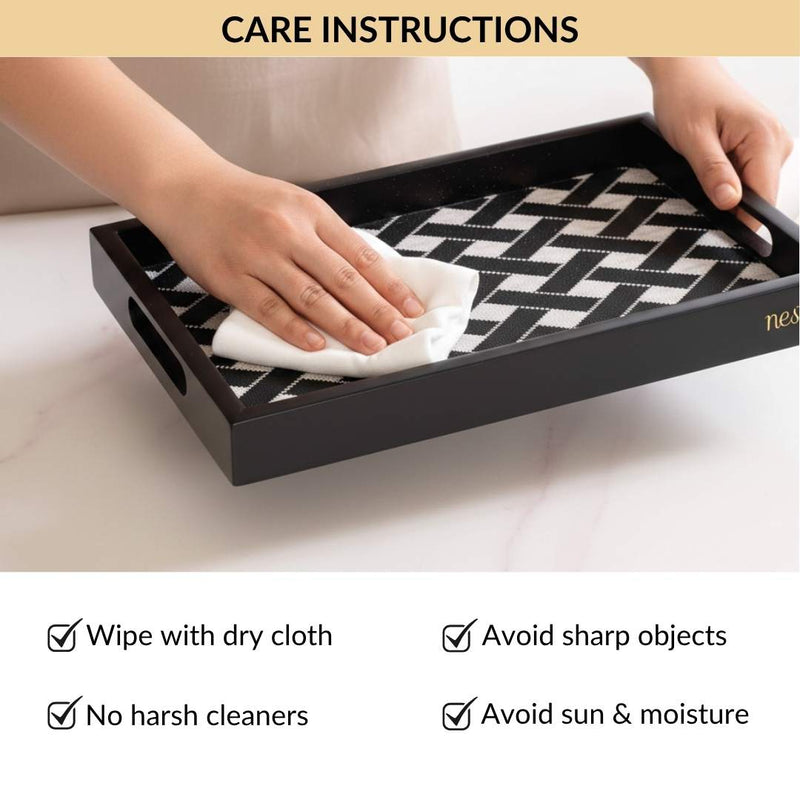 Multipurpose Decorative Tray Black Small