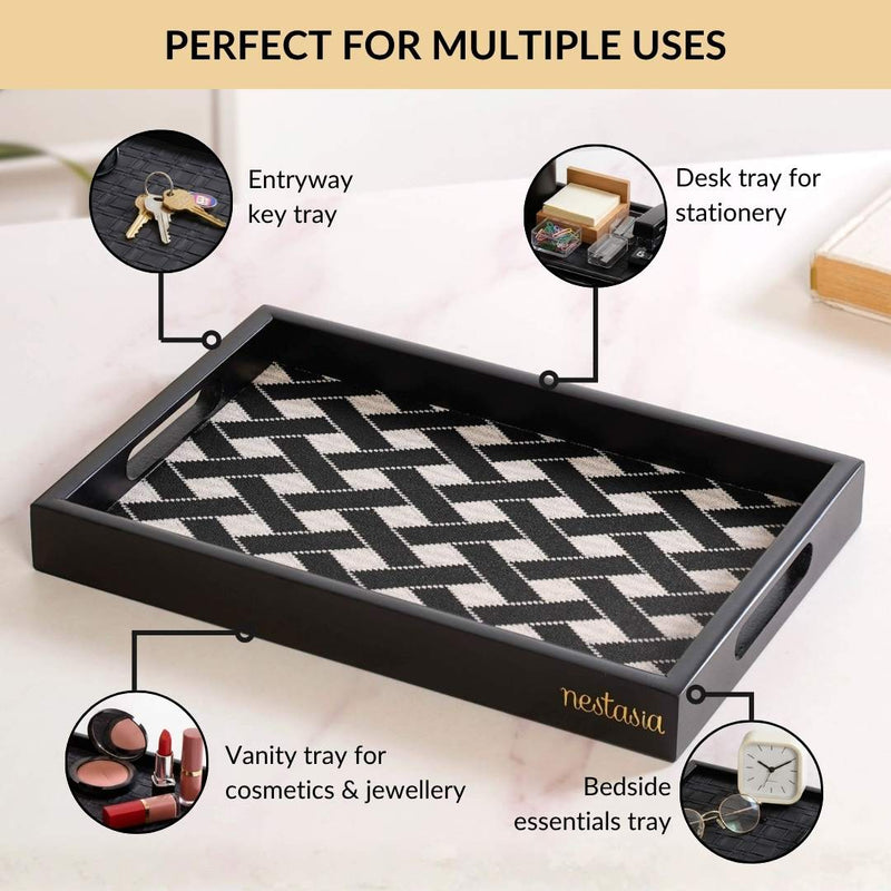 Multipurpose Decorative Tray Black Small