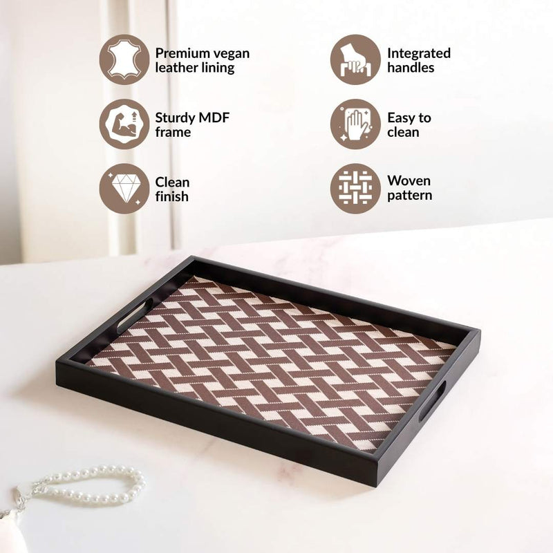 Multipurpose Decorative Tray Brown Large