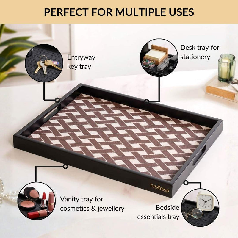 Multipurpose Decorative Tray Brown Large