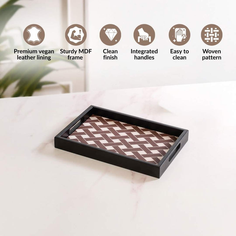 Multipurpose Decorative Tray Brown Small