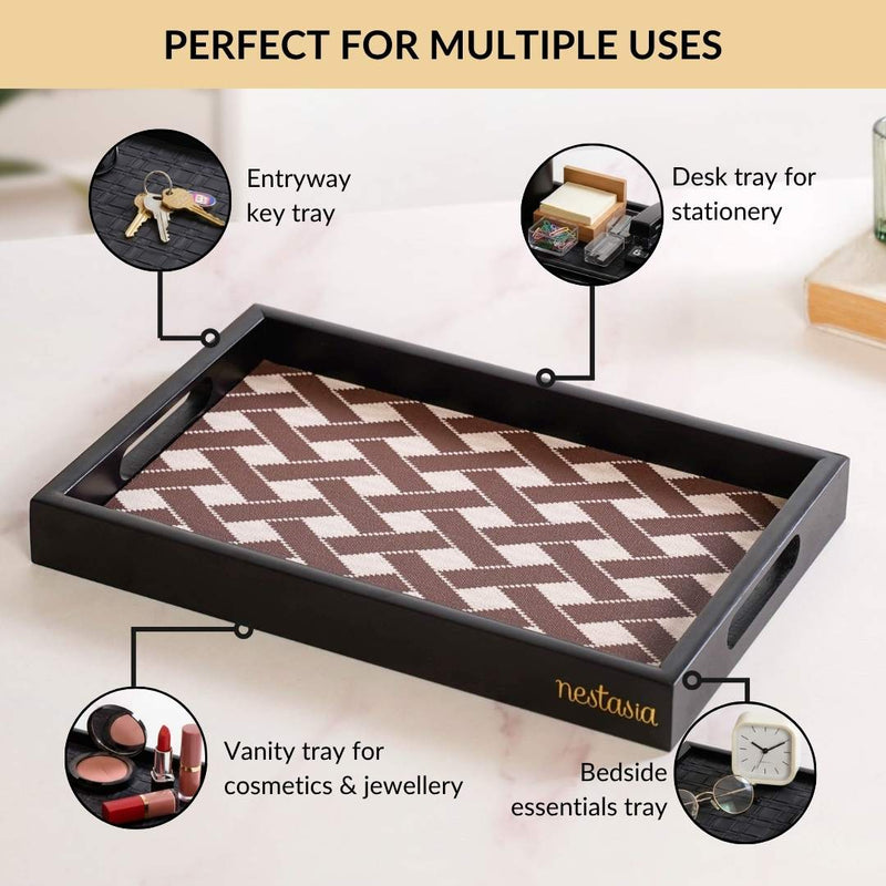 Multipurpose Decorative Tray Brown Small