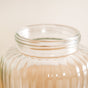 Set Of 2 Ribbed Glass Storage Jars With Wooden Lid 2200ml