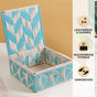 Multipurpose Handwoven Storage Basket Blue And White