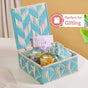 Multipurpose Handwoven Storage Basket Blue And White