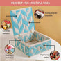 Multipurpose Handwoven Storage Basket Blue And White