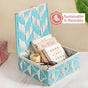 Multipurpose Handwoven Storage Basket Blue And White