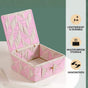 Multipurpose Handwoven Storage Basket Pink And White
