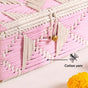 Multipurpose Handwoven Storage Basket Pink And White