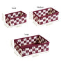 Multipurpose Storage Basket Set Of 3 Burgundy