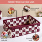 Multipurpose Storage Basket Set Of 3 Burgundy