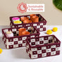 Multipurpose Storage Basket Set Of 3 Burgundy