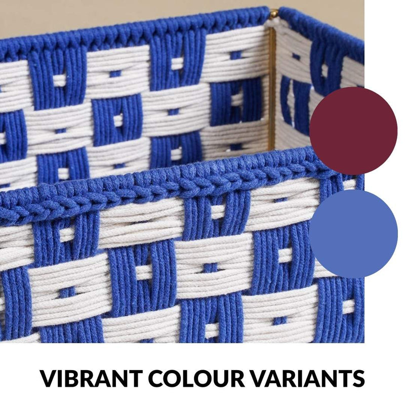 Multipurpose Storage Basket Set Of 3 Royal Blue