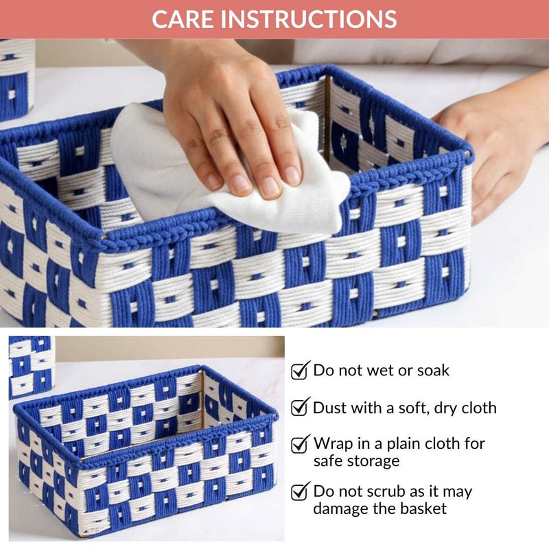 Multipurpose Storage Basket Set Of 3 Royal Blue