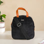 Sling Velvet Thermal Insulated Lunch Bag Black