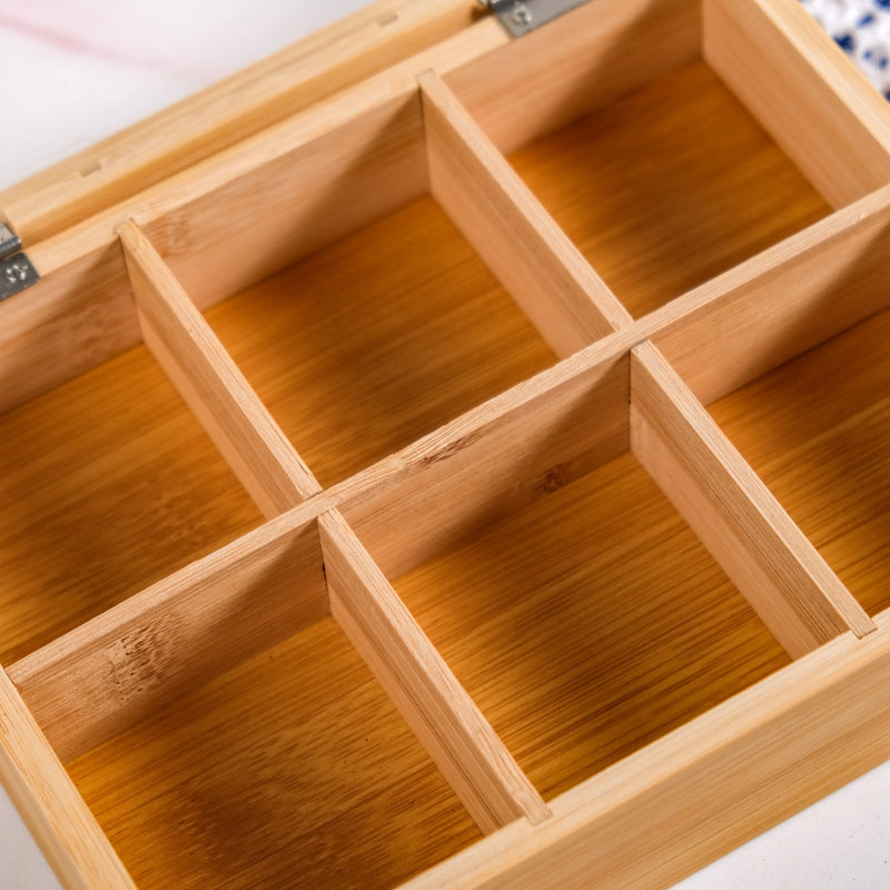 Multipurpose Wooden Storage Box With Compartments