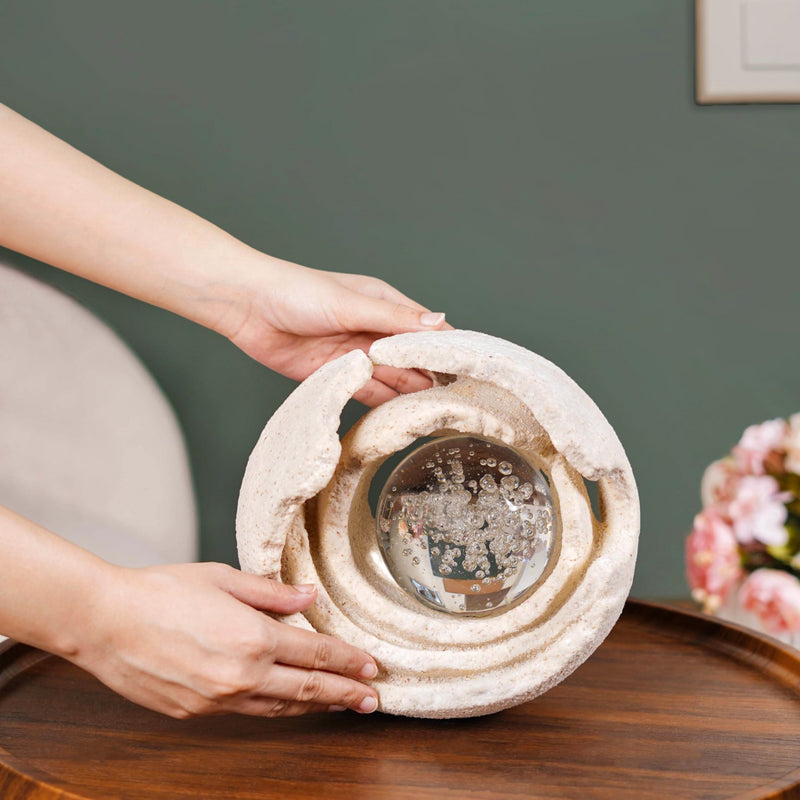 Mystical Crystal Ball Resin Sculpture