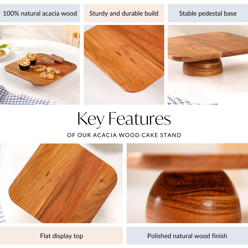Acacia Wood Cake Stand