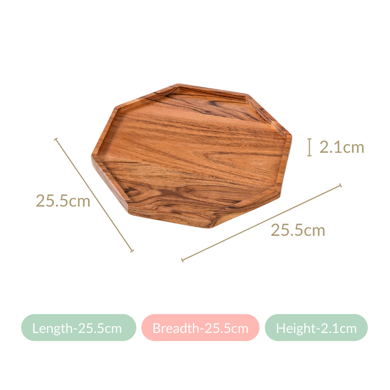 Small Octagon Wooden Serving Platter - Wooden platter, serving platter, decorative platter, wooden serving platter, charcuterie board