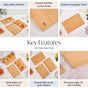 Natural Bamboo Serving Tray For Appetisers Set Of 3