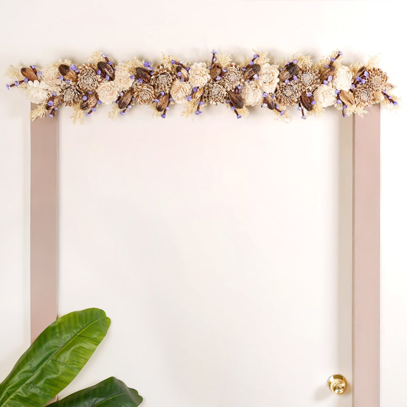 Natural Jute Toran Wall Hanging With Corn Grass Decoration