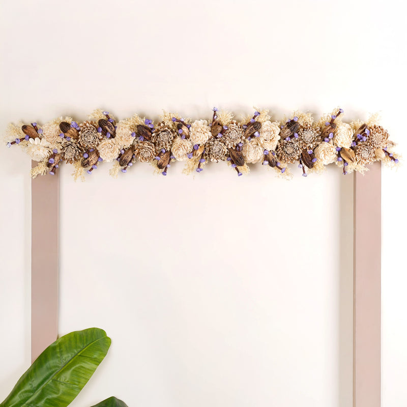 Natural Jute Toran Wall Hanging With Corn Grass Decoration