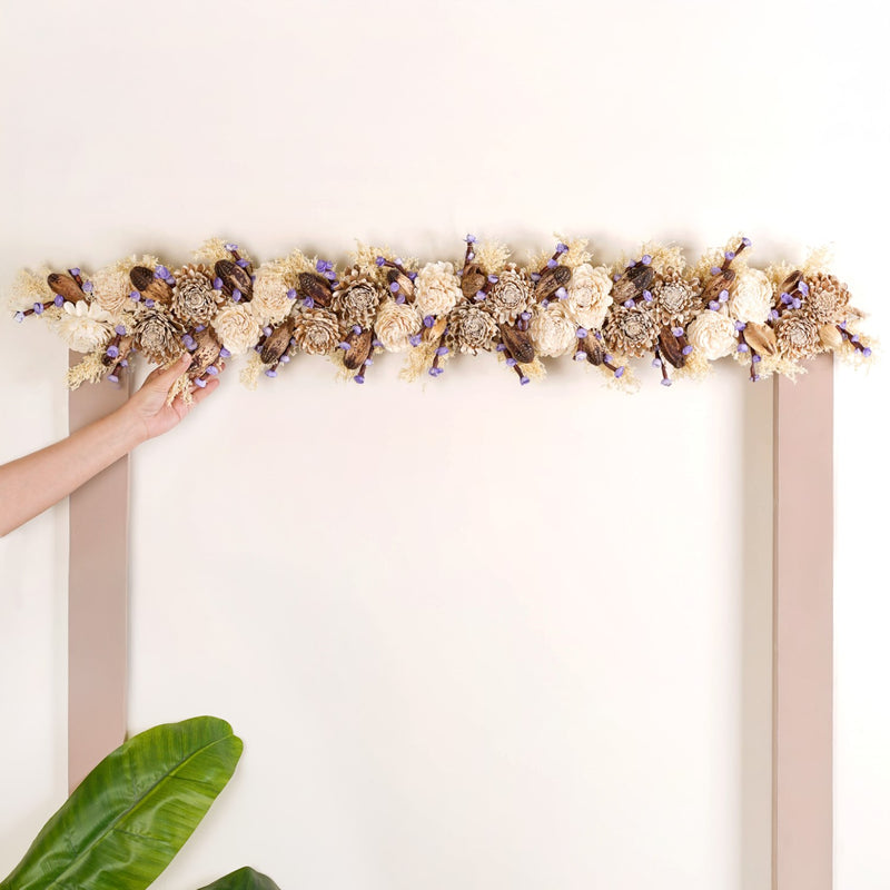 Natural Jute Toran Wall Hanging With Corn Grass Decoration