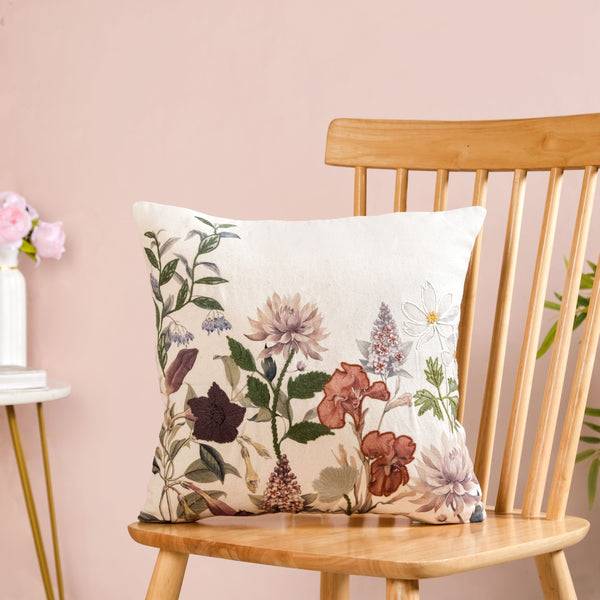 Nature Bloom Cotton Slub Cushion Cover