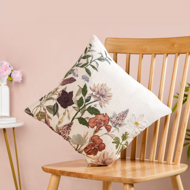 Nature Bloom Cotton Slub Cushion Cover