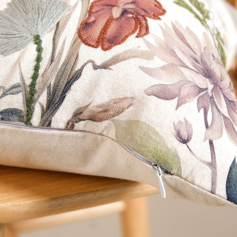 Nature Bloom Cotton Slub Cushion Cover