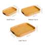 Set Of 3 Bamboo Wood Serving Trays With Handles