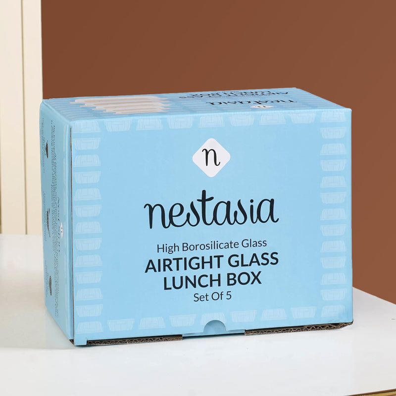 Nestro Airtight Food Leakproof Storage Box Set Of 5 Green