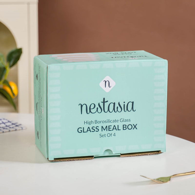 Nestro Microwave Safe Stackable Food Storage Box Set Of 4 Green