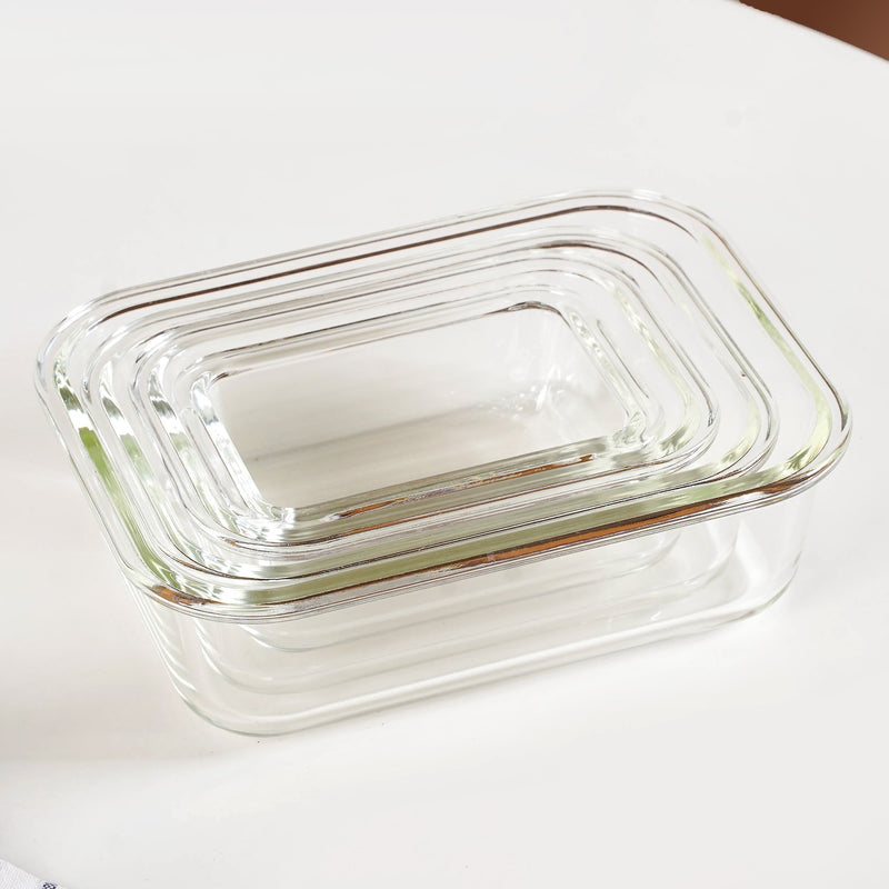 Nestro Microwave Safe Stackable Food Storage Box Set Of 4 Green