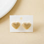 Net Textured Gold Heart Studs