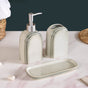 Art Deco Ceramic Bathroom Set Of 3 Grey