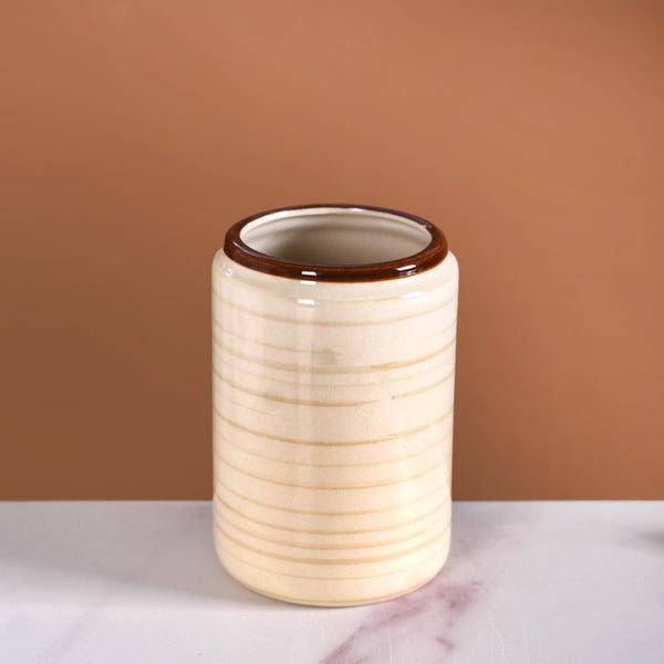 Contemporary Stoneware Bath Set Of 2 Beige Brown