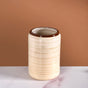 Contemporary Stoneware Bath Set Of 2 Beige And Brown