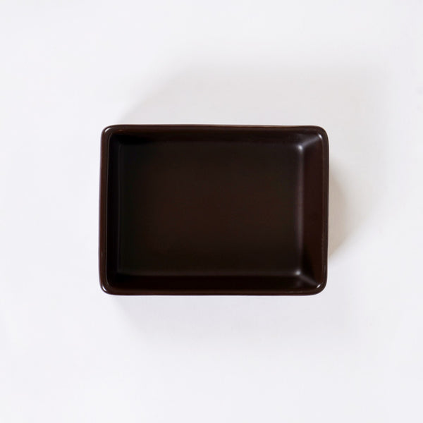 Matte Brown Rectangular Ceramic Dessert Dish Set Of 6