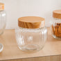 Set of 2 Ribbed Glass Jar With Lid 1600ml